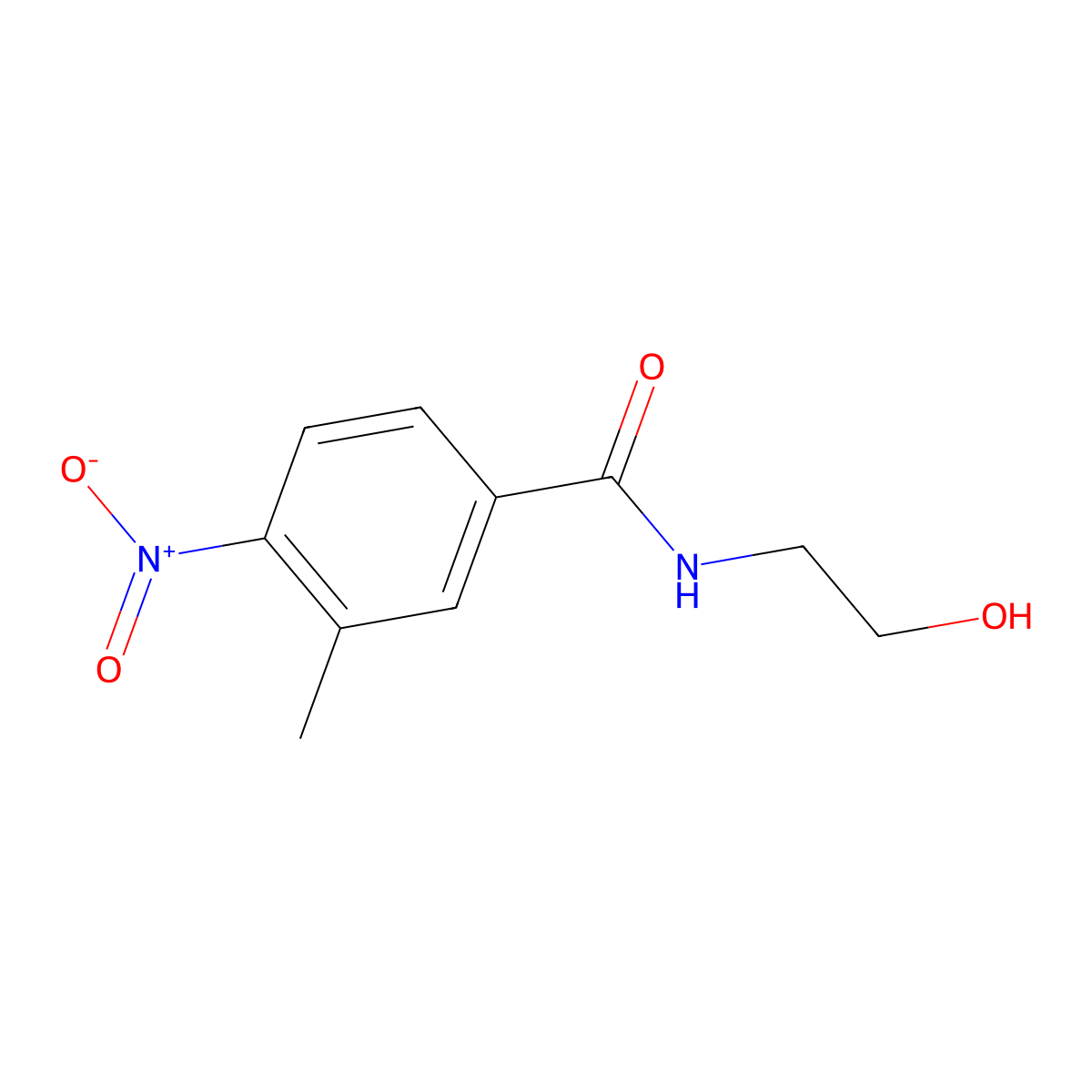 N-(2-hydroxyethyl)-3-methyl-4-nitrobenzamide molecular structure, CAS 431927-62-7