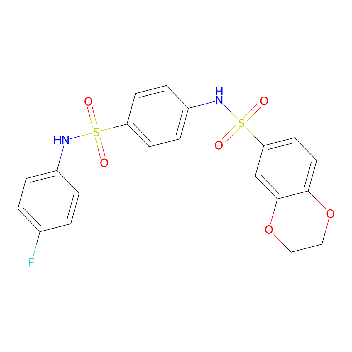 N-{4-[(4-fluorophenyl)sulfamoyl]phenyl}-2,3-dihydro-1,4-benzodioxine-6-sulfonamide molecular structure, CAS 431927-96-7