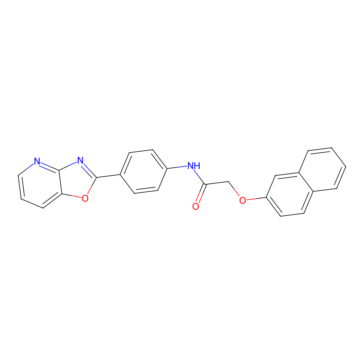 2-naphthalen-2-yloxy-N-[4-([1,3]oxazolo[4,5-b]pyridin-2-yl)phenyl]acetamide molecular structure, CAS 431928-02-8