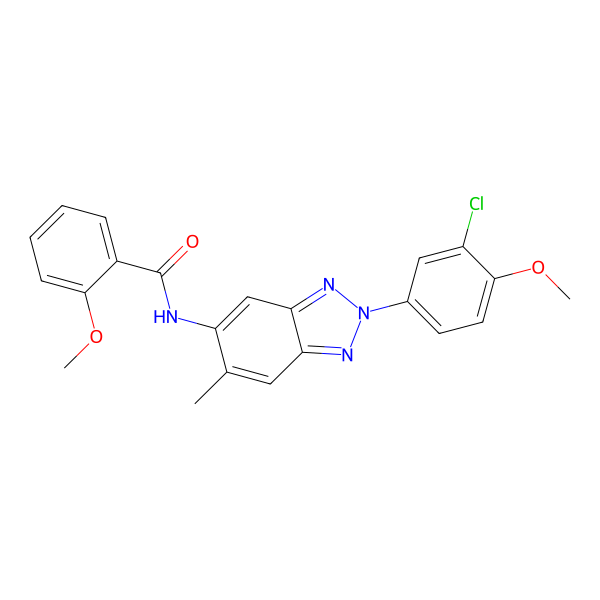 N-[2-(3-chloro-4-methoxyphenyl)-6-methylbenzotriazol-5-yl]-2-methoxybenzamide molecular structure, CAS 431928-08-4