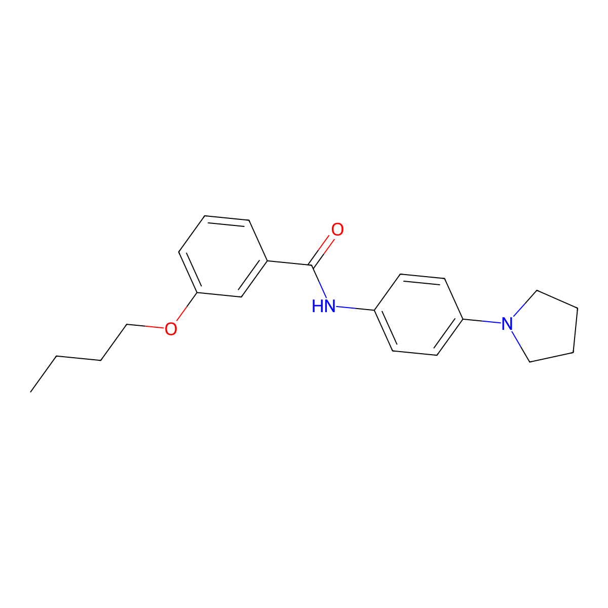 3-butoxy-N-(4-pyrrolidin-1-ylphenyl)benzamide molecular structure, CAS 431928-17-5