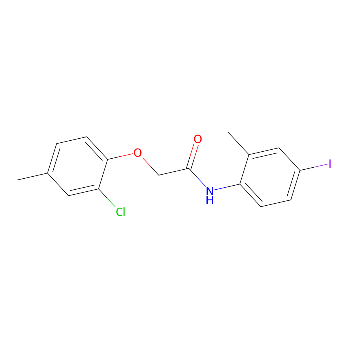 2-(2-chloro-4-methylphenoxy)-N-(4-iodo-2-methylphenyl)acetamide molecular structure, CAS 431928-20-0