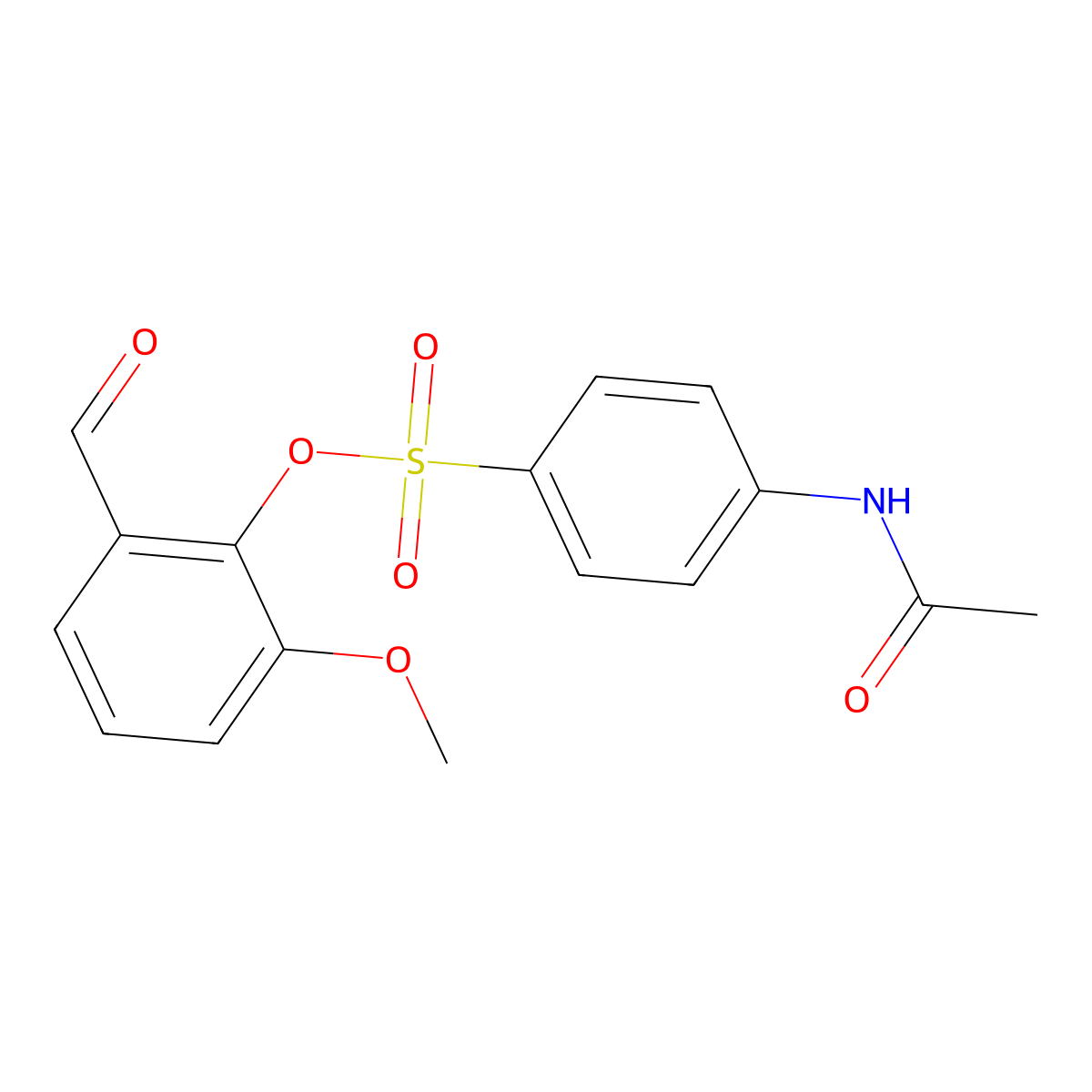 2-Formyl-6-methoxyphenyl 4-(acetylamino)benzenesulfonate molecular structure, CAS 431928-26-6