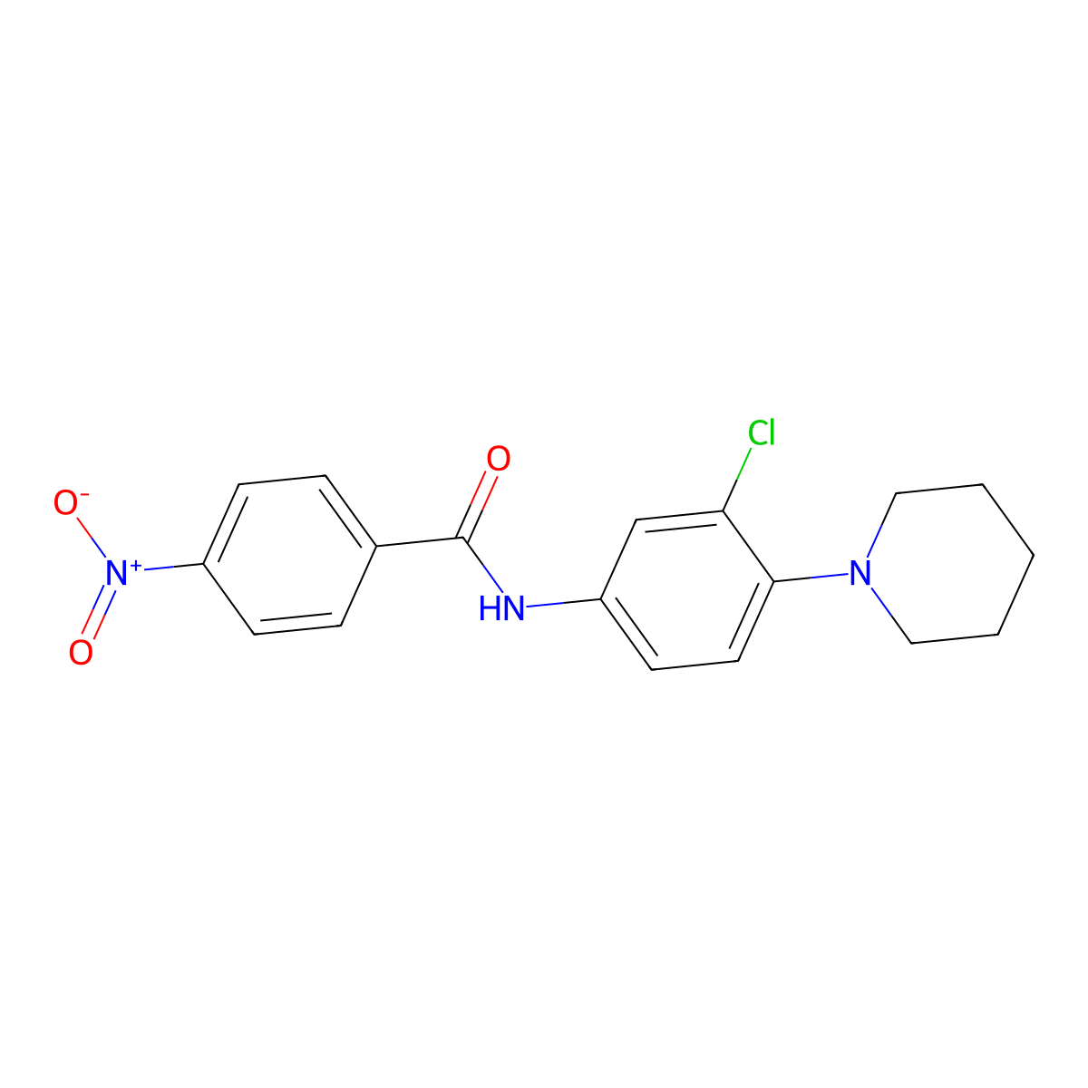 N-(3-chloro-4-piperidin-1-ylphenyl)-4-nitrobenzamide molecular structure, CAS 431928-49-3