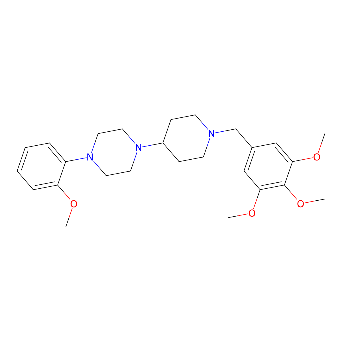 1-(2-Methoxyphenyl)-4-[1-[(3,4,5-trimethoxyphenyl)methyl]piperidin-4-yl]piperazine molecular structure, CAS 431928-53-9