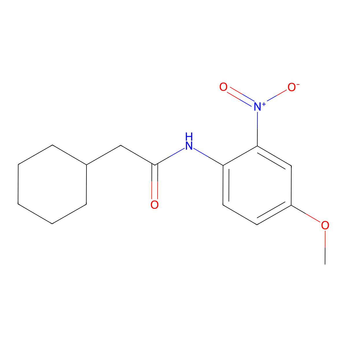 2-cyclohexyl-N-(4-methoxy-2-nitrophenyl)acetamide molecular structure, CAS 431928-57-3
