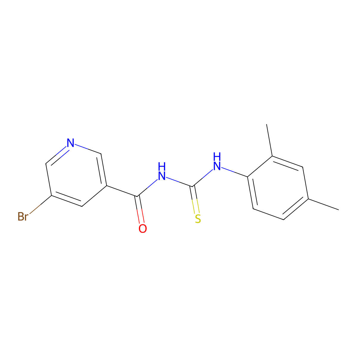5-bromo-N-[(2,4-dimethylphenyl)carbamothioyl]pyridine-3-carboxamide molecular structure, CAS 431928-61-9