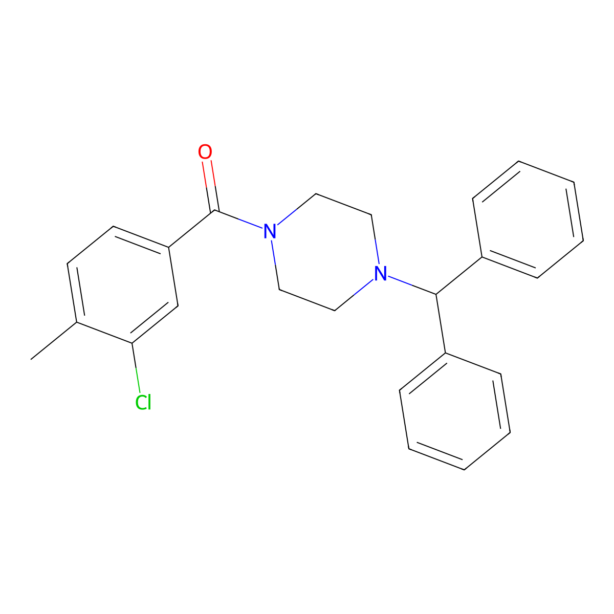 (4-Benzhydrylpiperazin-1-yl)-(3-chloro-4-methylphenyl)methanone molecular structure, CAS 431928-66-4