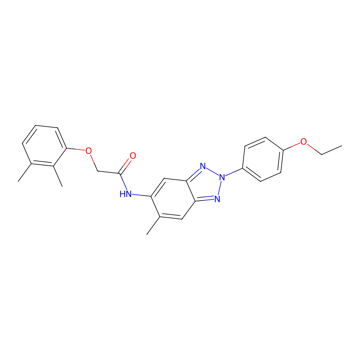 2-(2,3-dimethylphenoxy)-N-[2-(4-ethoxyphenyl)-6-methylbenzotriazol-5-yl]acetamide molecular structure, CAS 431928-74-4