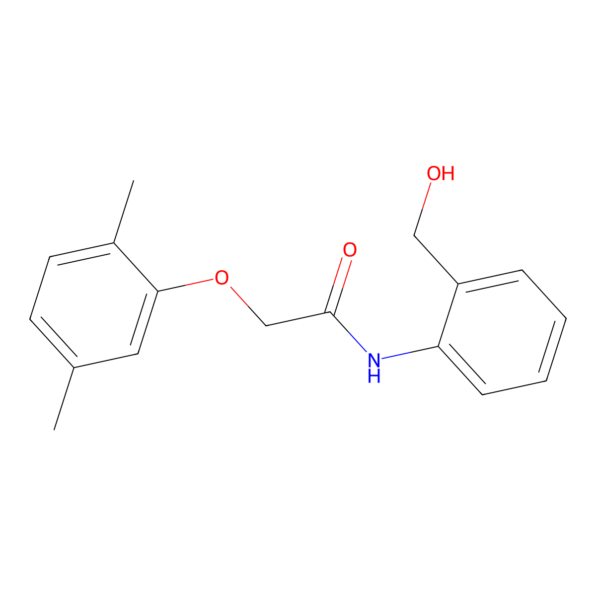 2-(2,5-dimethylphenoxy)-N-[2-(hydroxymethyl)phenyl]acetamide molecular structure, CAS 431928-79-9