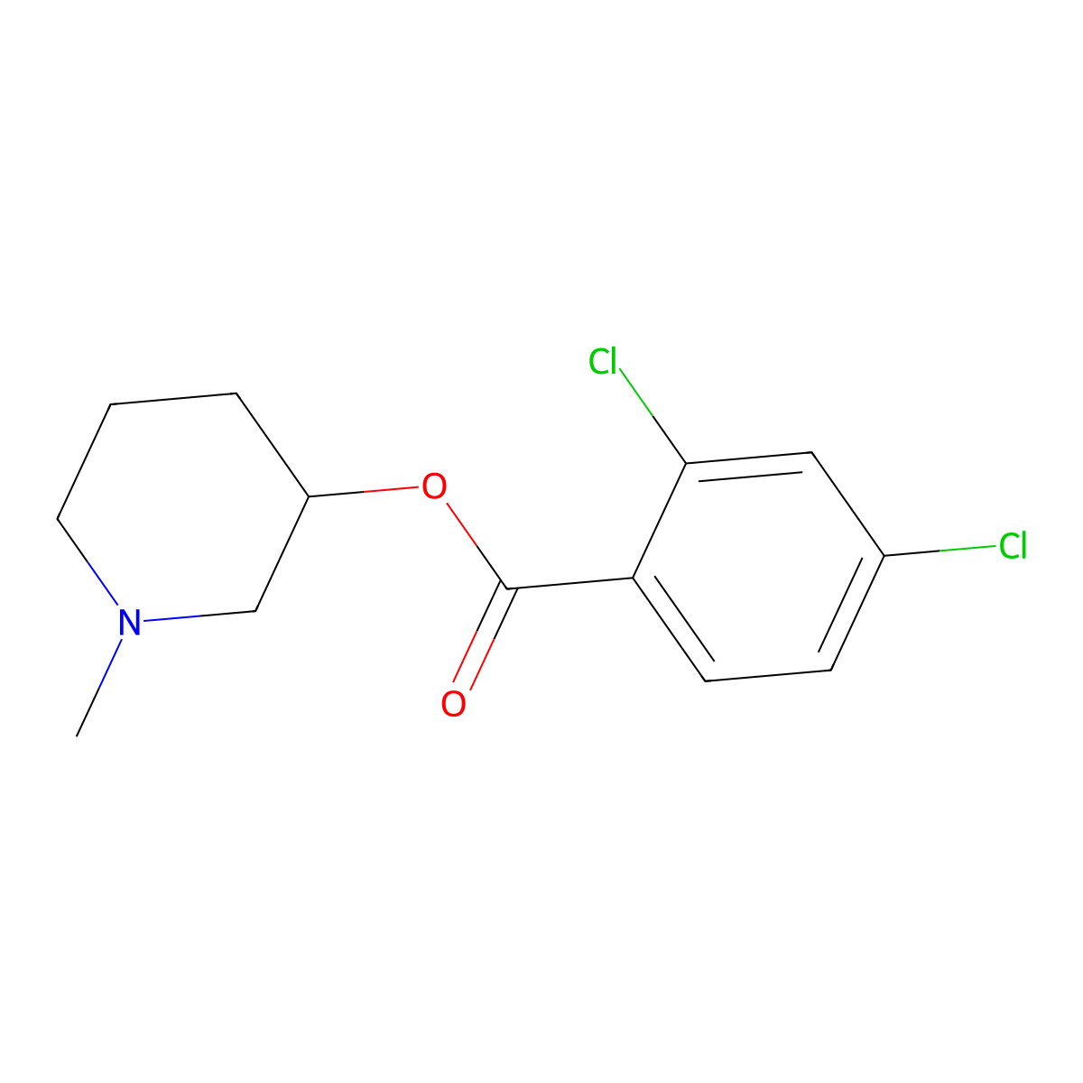 1-Methylpiperidin-3-yl 2,4-dichlorobenzoate molecular structure, CAS 431928-86-8