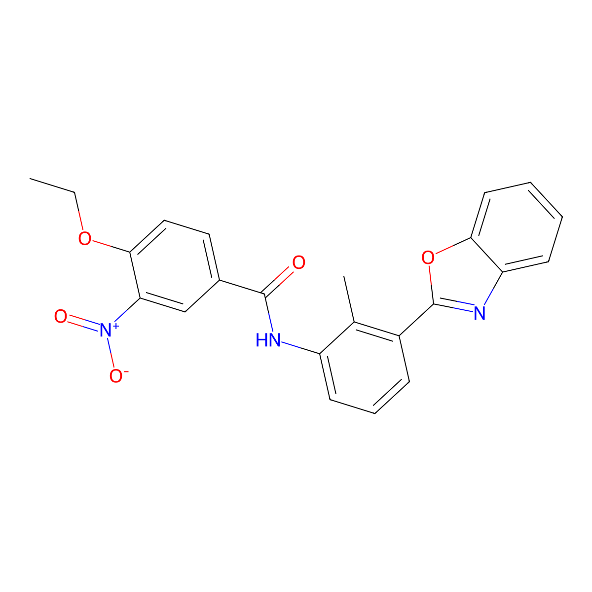 N-[3-(1,3-benzoxazol-2-yl)-2-methylphenyl]-4-ethoxy-3-nitrobenzamide molecular structure, CAS 431928-97-1