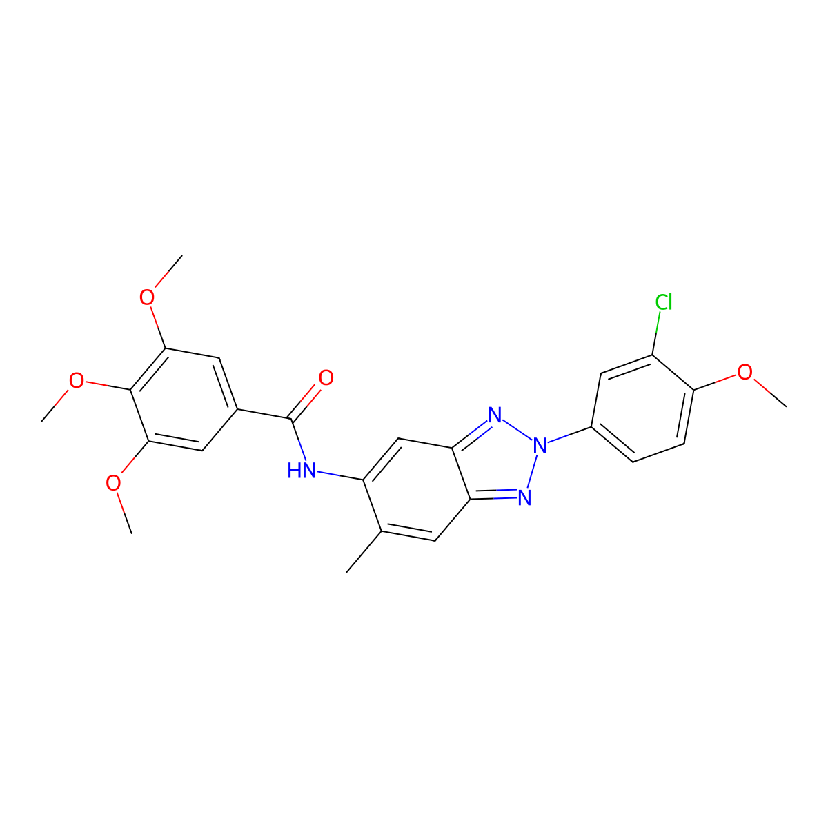 N-[2-(3-chloro-4-methoxyphenyl)-6-methylbenzotriazol-5-yl]-3,4,5-trimethoxybenzamide molecular structure, CAS 431929-10-1