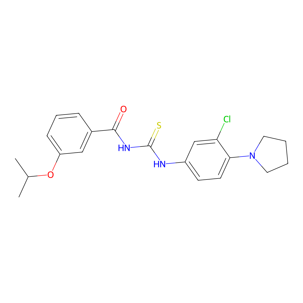 N-[(3-chloro-4-pyrrolidin-1-ylphenyl)carbamothioyl]-3-propan-2-yloxybenzamide molecular structure, CAS 431929-20-3