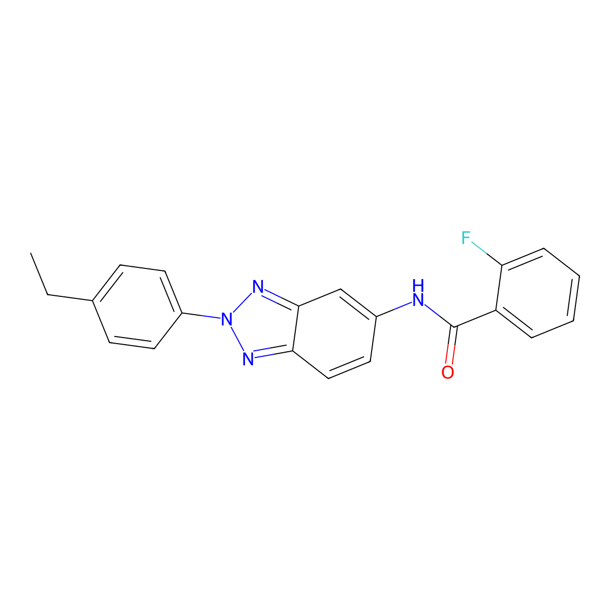 N-[2-(4-ethylphenyl)benzotriazol-5-yl]-2-fluorobenzamide molecular structure, CAS 431929-38-3