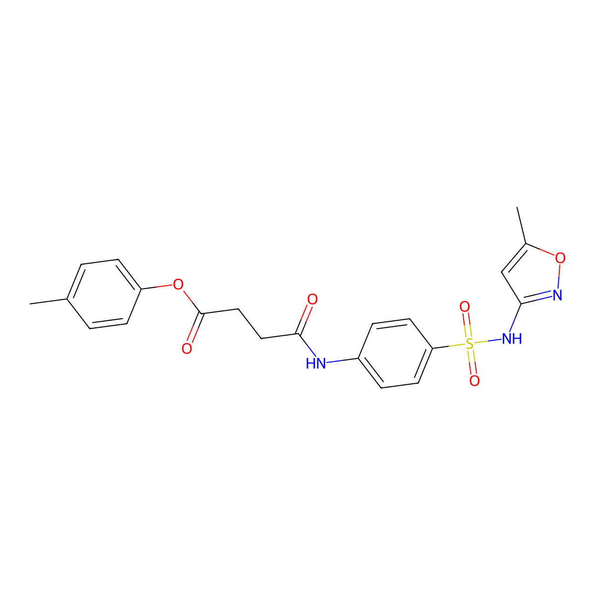 4-Methylphenyl 4-({4-[(5-methyl-1,2-oxazol-3-yl)sulfamoyl]phenyl}amino)-4-oxobutanoate molecular structure, CAS 431929-50-9