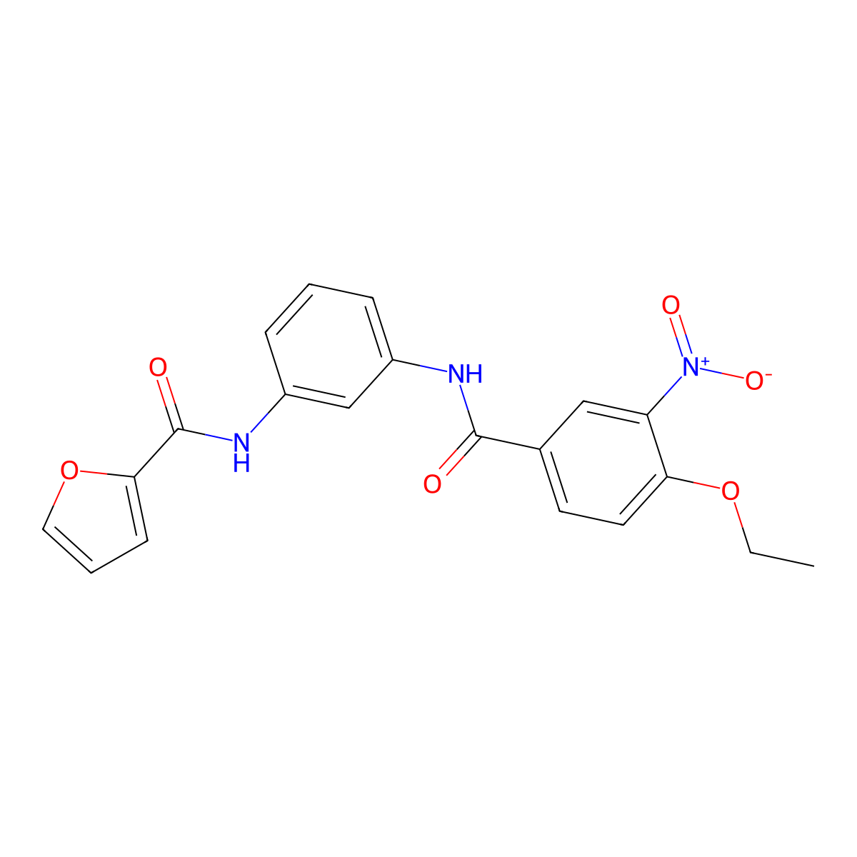 N-[3-[(4-ethoxy-3-nitrobenzoyl)amino]phenyl]furan-2-carboxamide molecular structure, CAS 431929-51-0