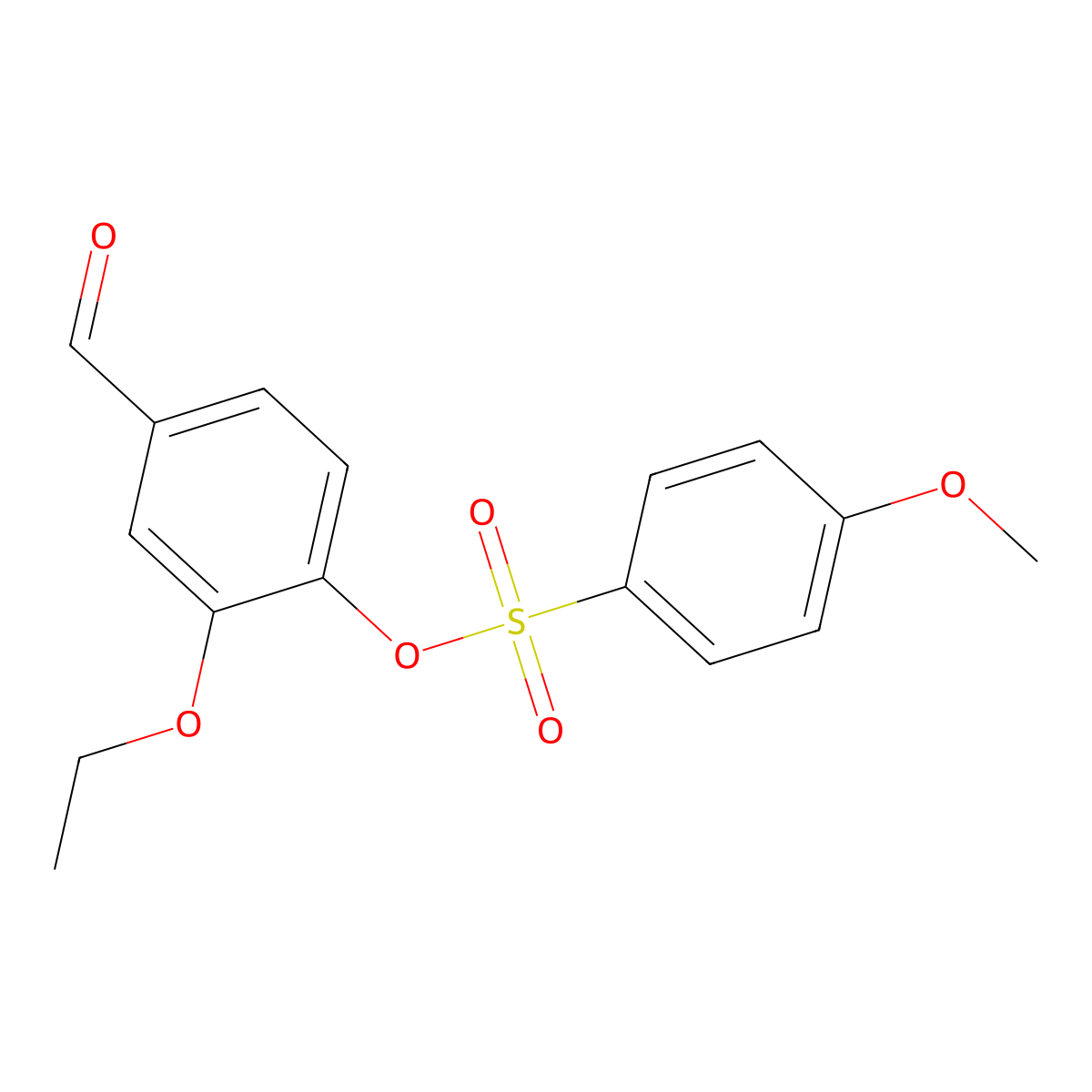 2-Ethoxy-4-formylphenyl 4-methoxybenzenesulfonate molecular structure, CAS 431929-61-2
