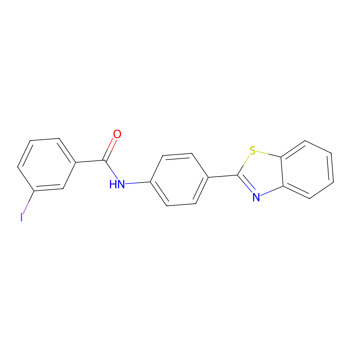 N-[4-(1,3-benzothiazol-2-yl)phenyl]-3-iodobenzamide molecular structure, CAS 431929-77-0