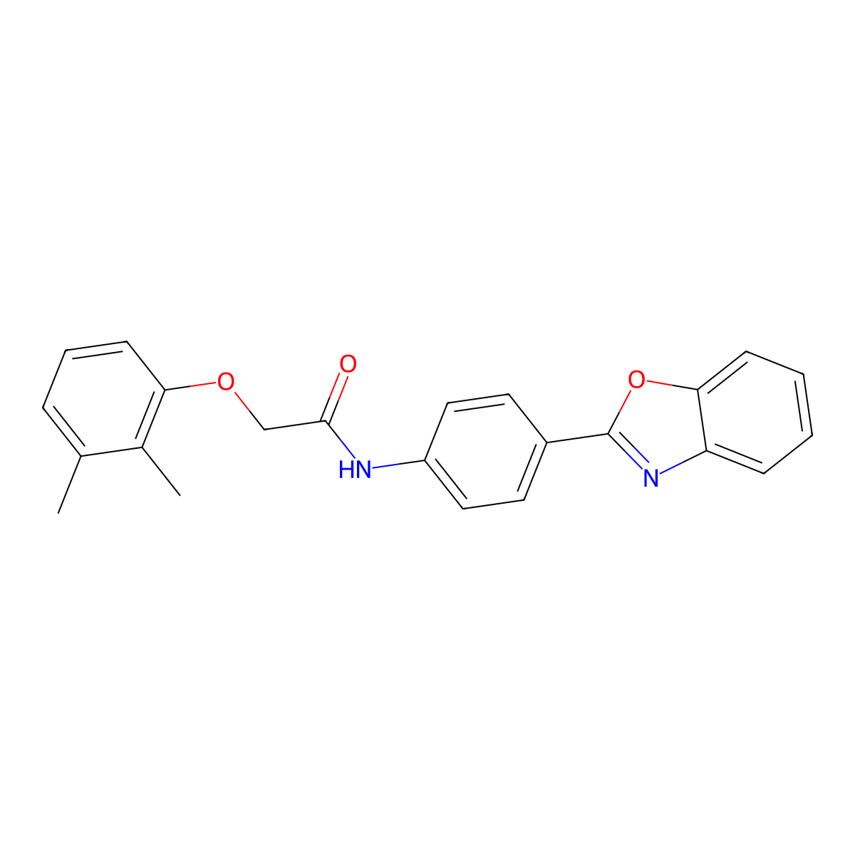 N-[4-(1,3-benzoxazol-2-yl)phenyl]-2-(2,3-dimethylphenoxy)acetamide molecular structure, CAS 431929-82-7