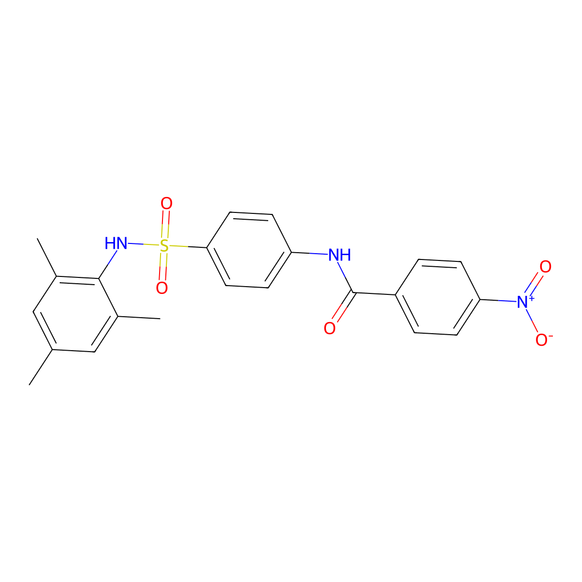 N-{4-[(mesitylamino)sulfonyl]phenyl}-4-nitrobenzamide molecular structure, CAS 431929-95-2