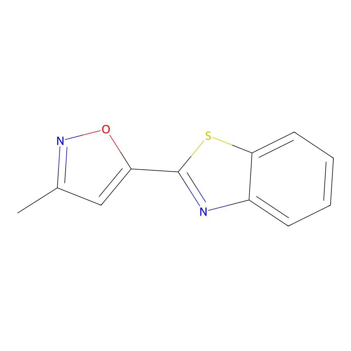 5-(Benzo[d]thiazol-2-yl)-3-methylisoxazole molecular structure, CAS 43193-12-0