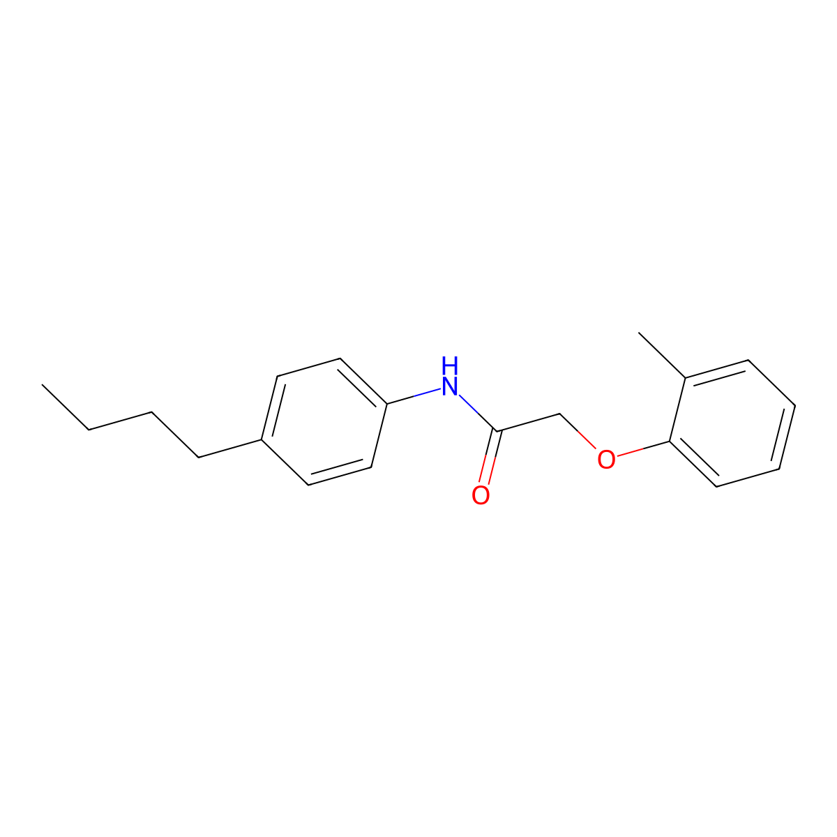 N-(4-butylphenyl)-2-(2-methylphenoxy)acetamide molecular structure, CAS 431930-03-9
