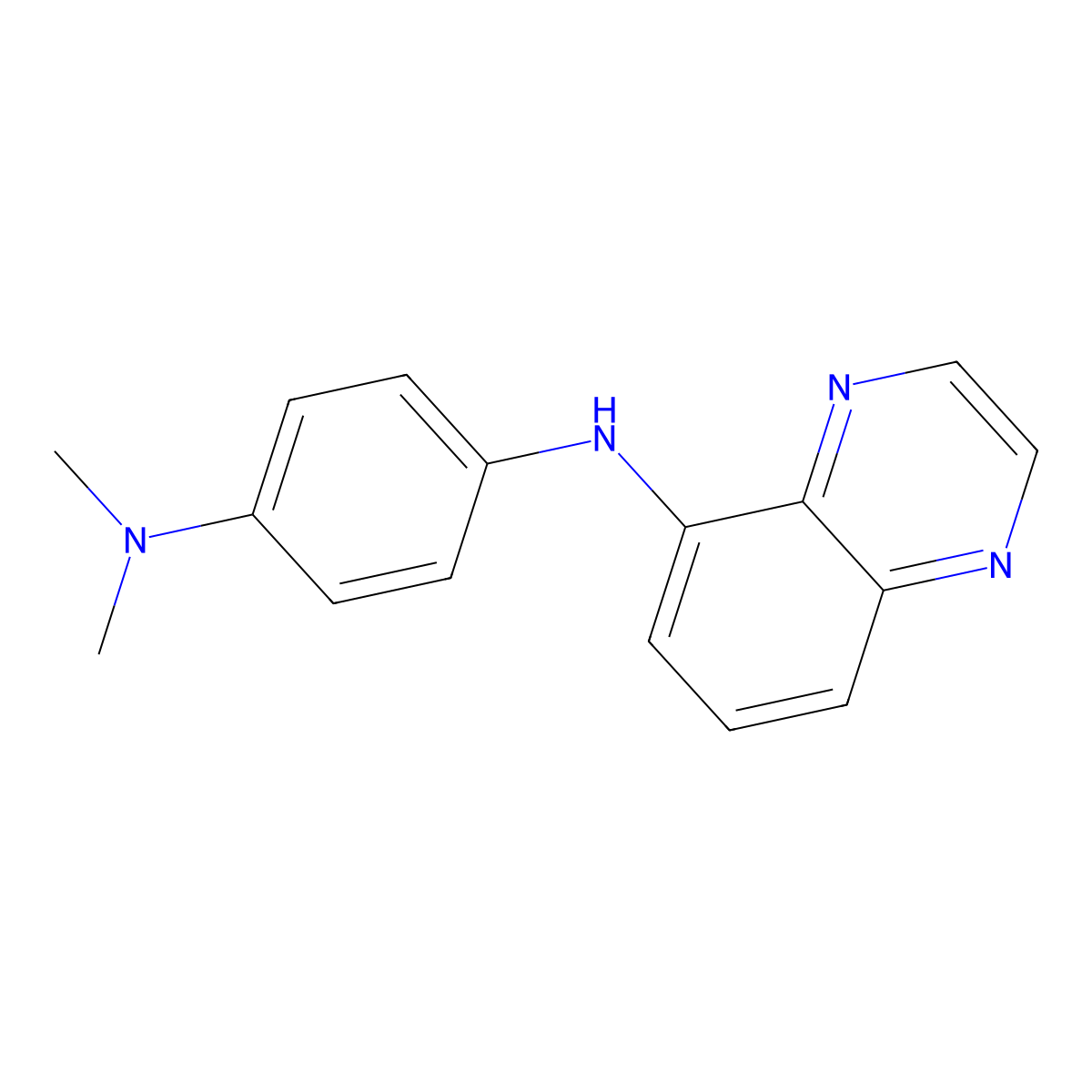 N,N-dimethyl-N'-(quinoxalin-5-yl)benzene-1,4-diamine molecular structure, CAS 431930-12-0