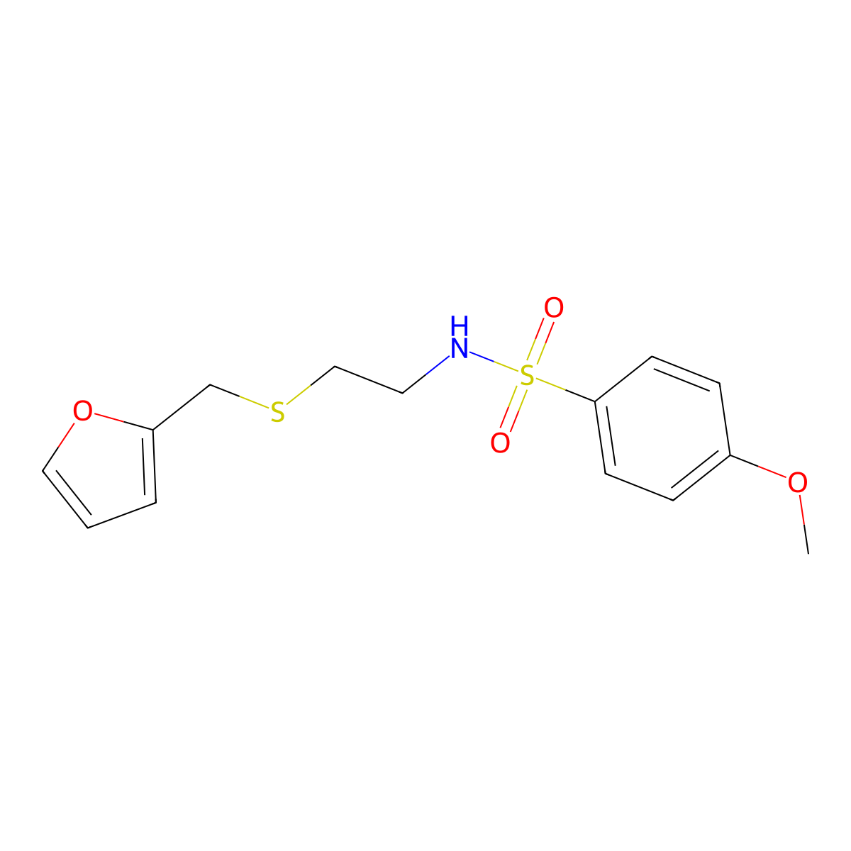 N-[2-(2-furanylmethylthio)ethyl]-4-methoxybenzenesulfonamide molecular structure, CAS 431930-13-1