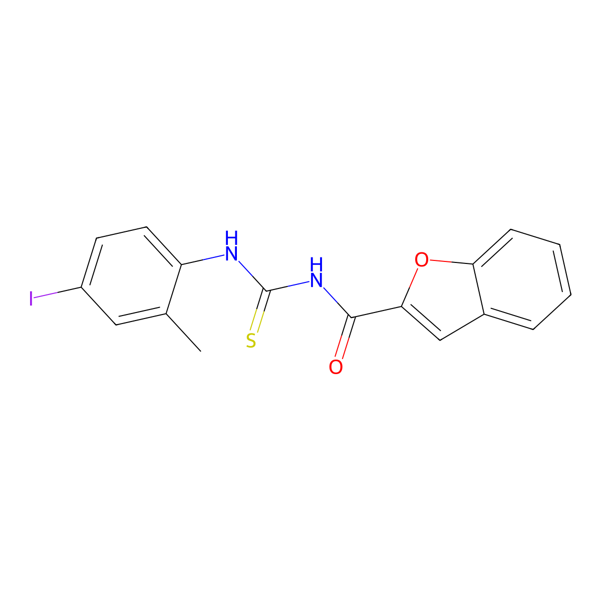 N-[(4-iodo-2-methylphenyl)carbamothioyl]-1-benzofuran-2-carboxamide molecular structure, CAS 431930-23-3