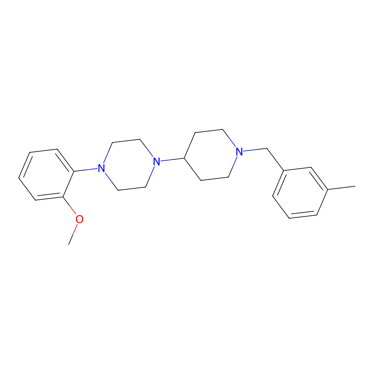 1-(2-Methoxyphenyl)-4-[1-[(3-methylphenyl)methyl]piperidin-4-yl]piperazine molecular structure, CAS 431930-26-6