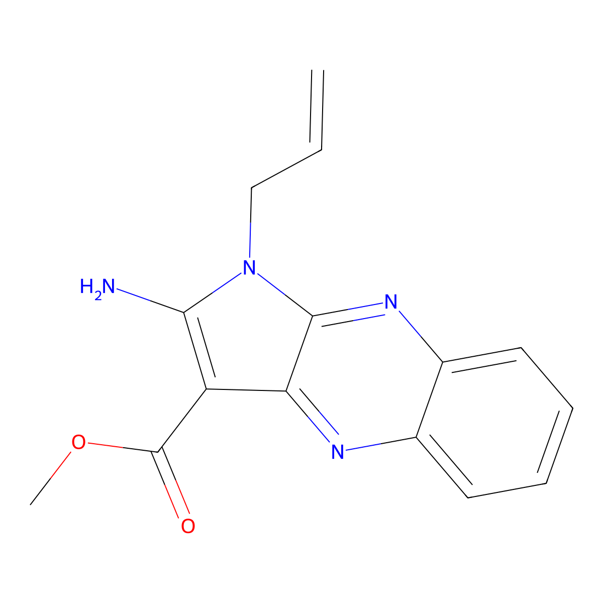 methyl 2-amino-1-(prop-2-en-1-yl)-1H-pyrrolo[2,3-b]quinoxaline-3-carboxylate molecular structure, CAS 431930-27-7