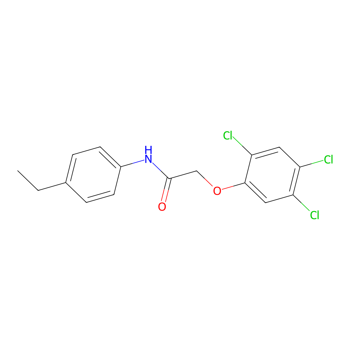 N-(4-ethylphenyl)-2-(2,4,5-trichlorophenoxy)acetamide molecular structure, CAS 431930-33-5