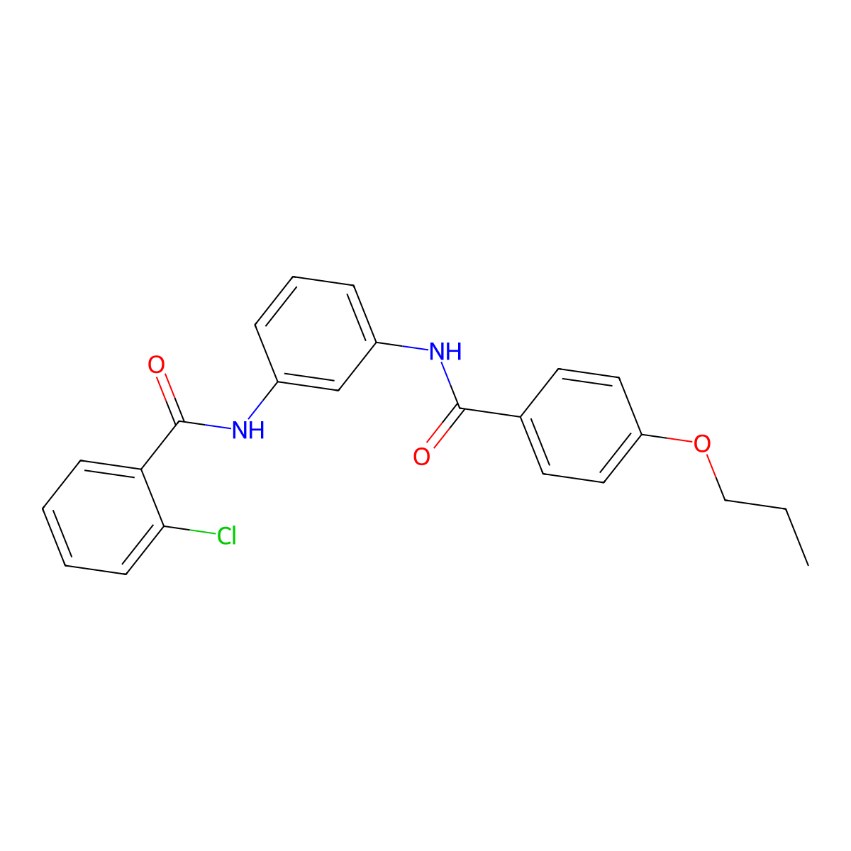 2-chloro-N-[3-[(4-propoxybenzoyl)amino]phenyl]benzamide molecular structure, CAS 431930-55-1