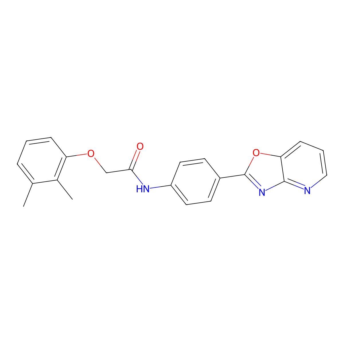 2-(2,3-dimethylphenoxy)-N-[4-([1,3]oxazolo[4,5-b]pyridin-2-yl)phenyl]acetamide molecular structure, CAS 431930-71-1