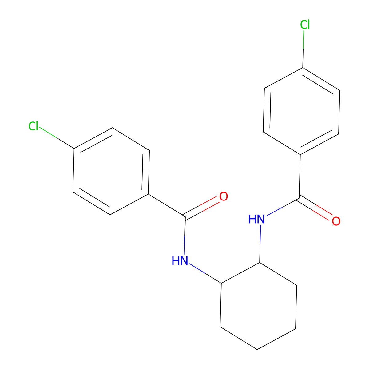 4-chloro-N-[2-[(4-chlorobenzoyl)amino]cyclohexyl]benzamide molecular structure, CAS 431930-75-5