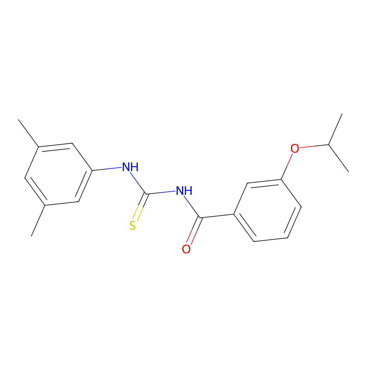 N-[(3,5-dimethylphenyl)carbamothioyl]-3-propan-2-yloxybenzamide molecular structure, CAS 431930-79-9