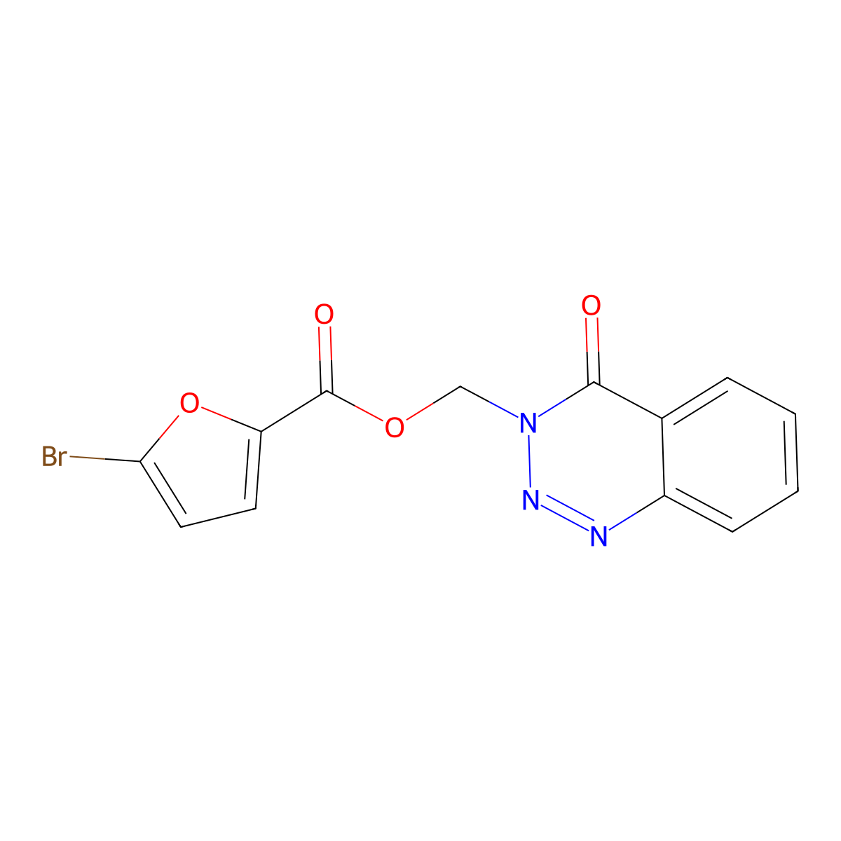 (4-oxobenzo[d][1,2,3]triazin-3(4H)-yl)methyl 5-bromofuran-2-carboxylate molecular structure, CAS 431930-93-7