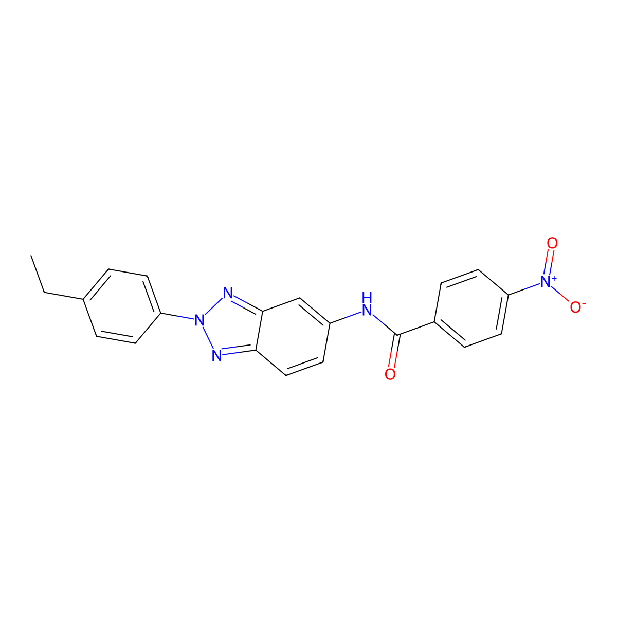 N-[2-(4-ethylphenyl)benzotriazol-5-yl]-4-nitrobenzamide molecular structure, CAS 431931-47-4