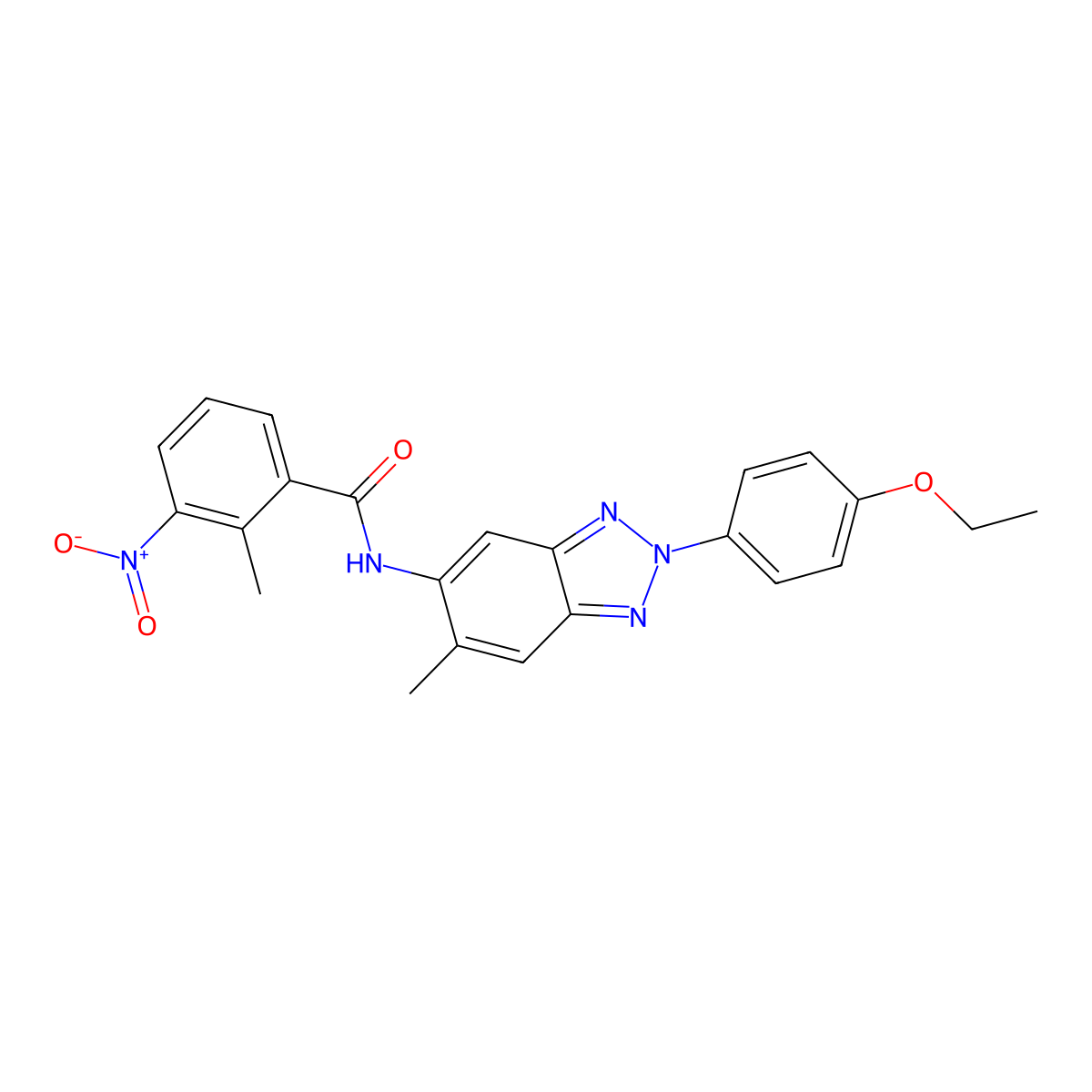 N-[2-(4-ethoxyphenyl)-6-methylbenzotriazol-5-yl]-2-methyl-3-nitrobenzamide molecular structure, CAS 431931-54-3