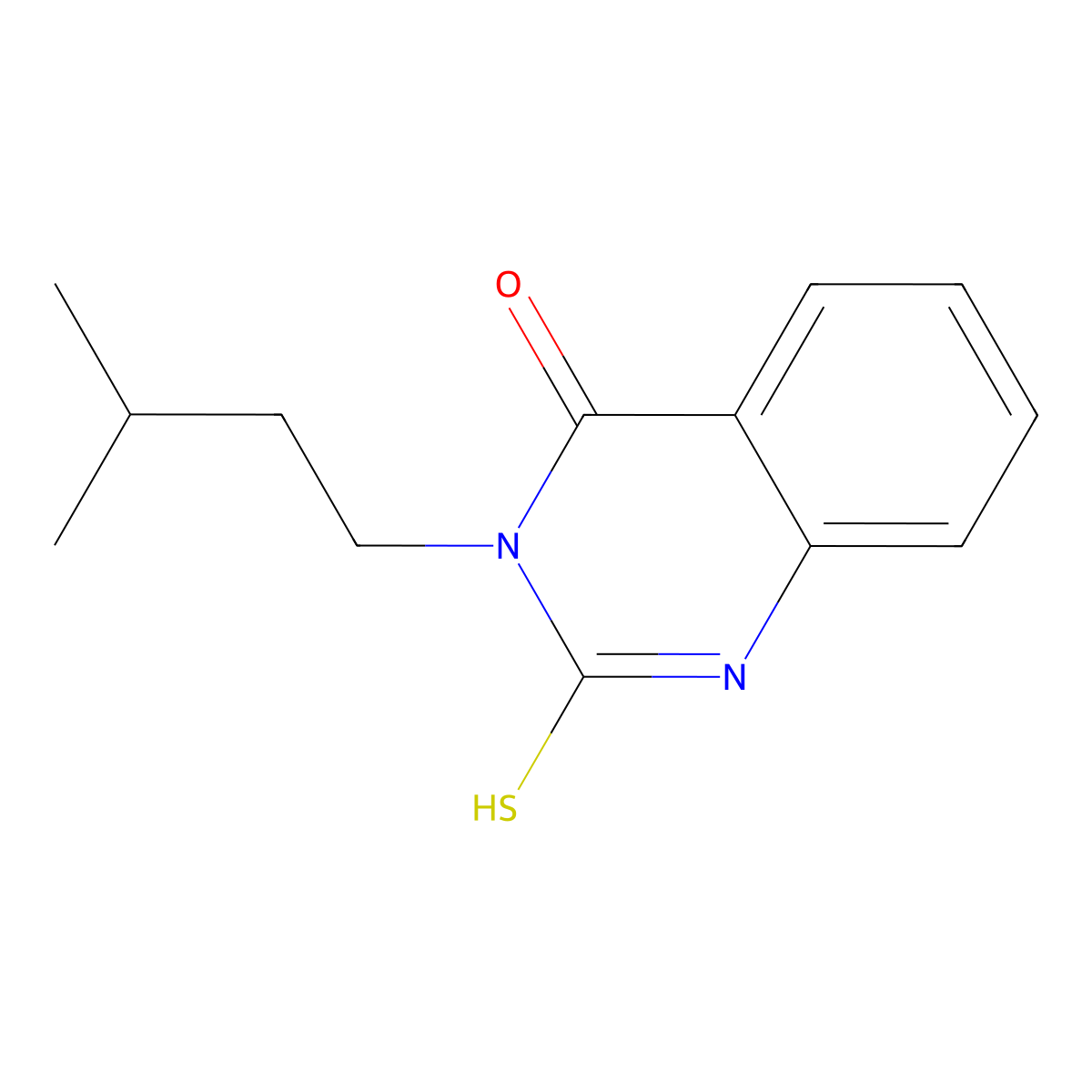 3-(3-Methylbutyl)-2-sulfanyl-3,4-dihydroquinazolin-4-one molecular structure, CAS 431931-55-4