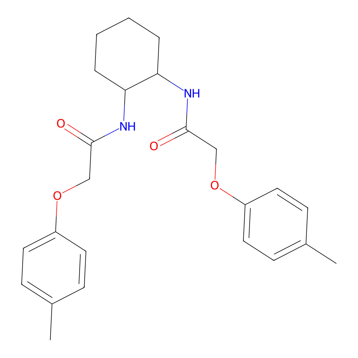 2-(4-methylphenoxy)-N-[2-[[2-(4-methylphenoxy)acetyl]amino]cyclohexyl]acetamide molecular structure, CAS 431931-88-3