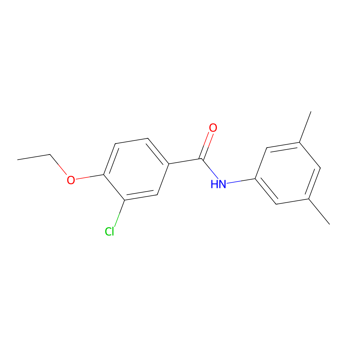 3-chloro-N-(3,5-dimethylphenyl)-4-ethoxybenzamide molecular structure, CAS 431932-07-9