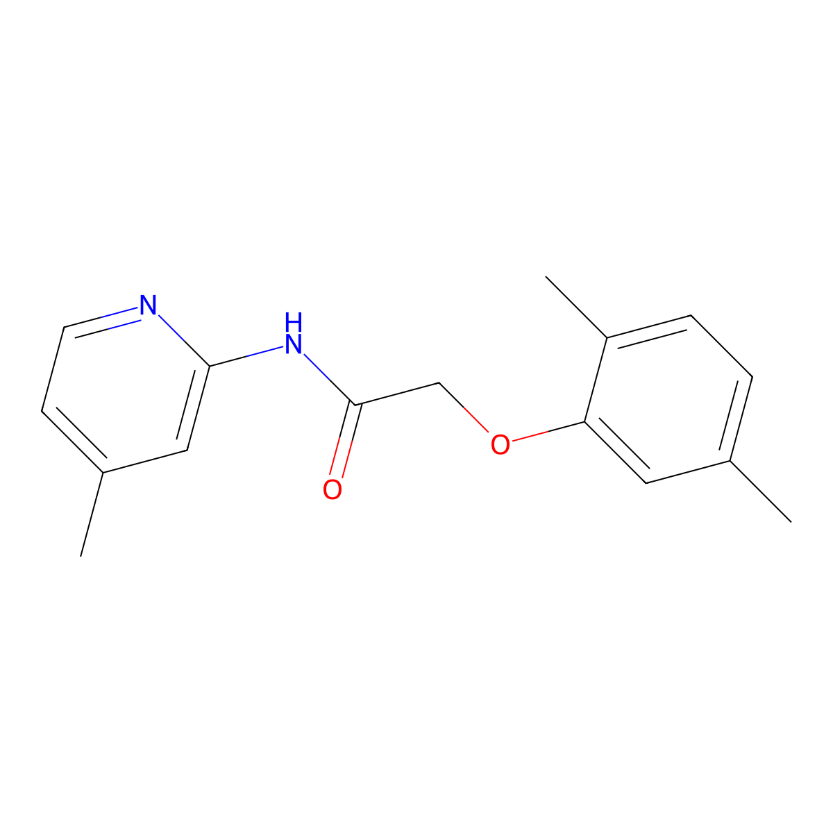 2-(2,5-dimethylphenoxy)-N-(4-methylpyridin-2-yl)acetamide molecular structure, CAS 431932-11-5