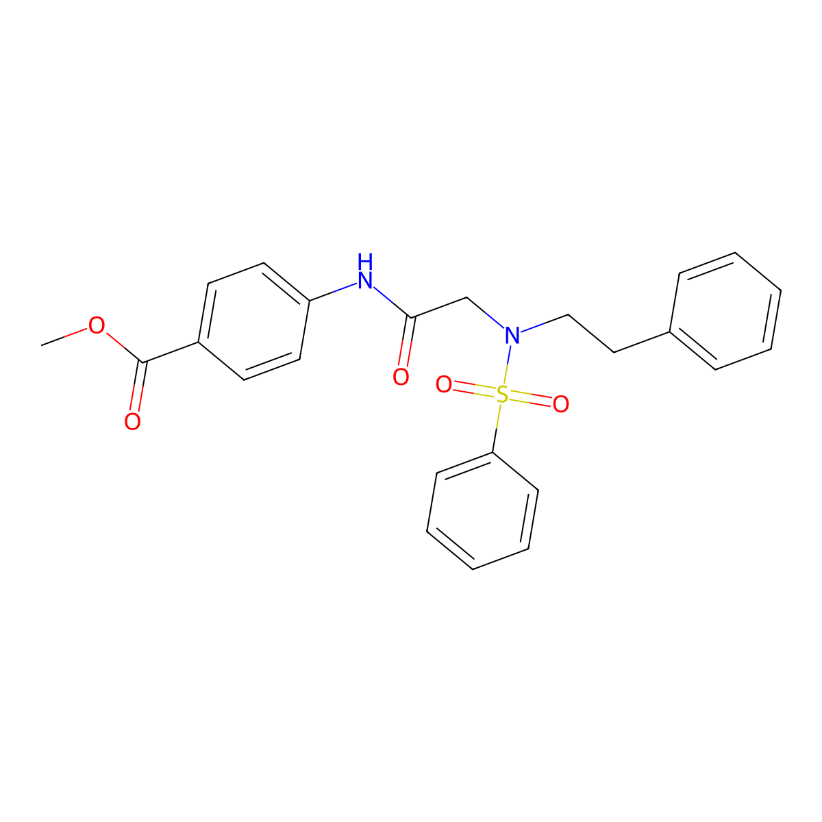 methyl 4-{[N-(2-phenylethyl)-N-(phenylsulfonyl)glycyl]amino}benzoate molecular structure, CAS 431932-16-0