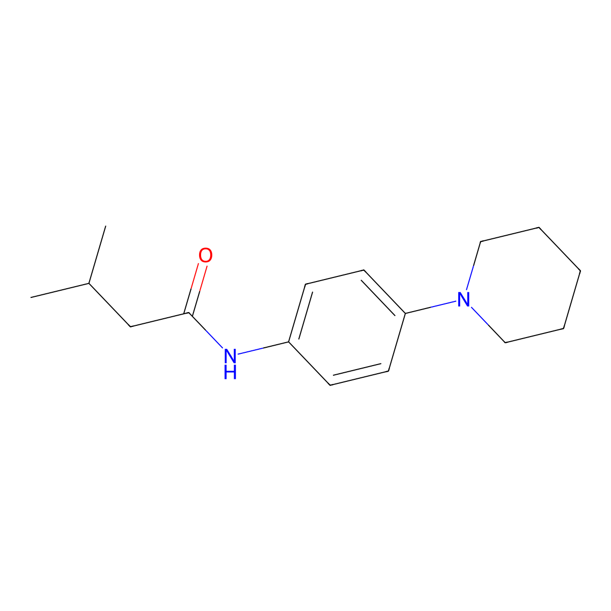 3-methyl-N-[4-(piperidin-1-yl)phenyl]butanamide molecular structure, CAS 431932-18-2