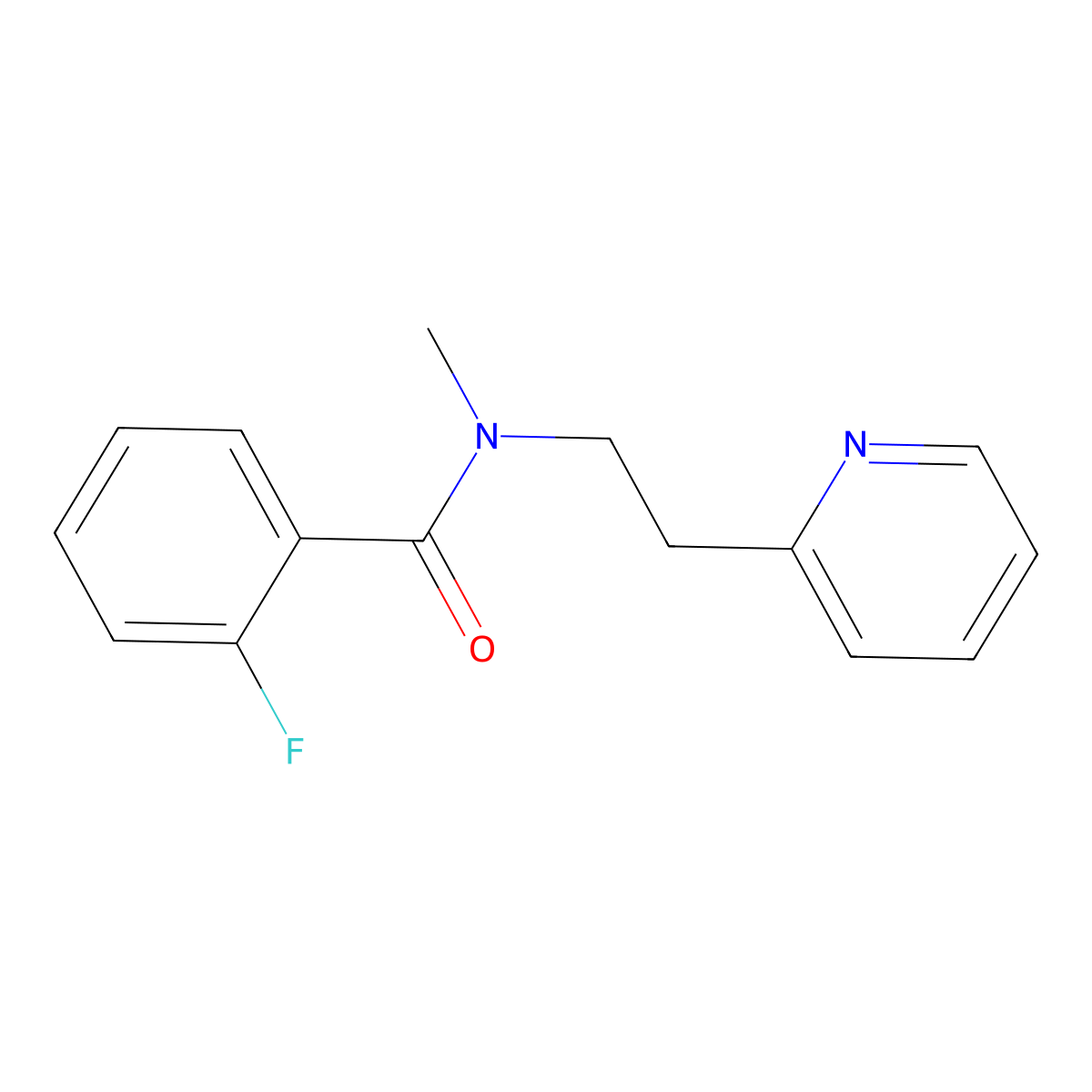 2-fluoro-N-methyl-N-(2-pyridin-2-ylethyl)benzamide molecular structure, CAS 431932-35-3