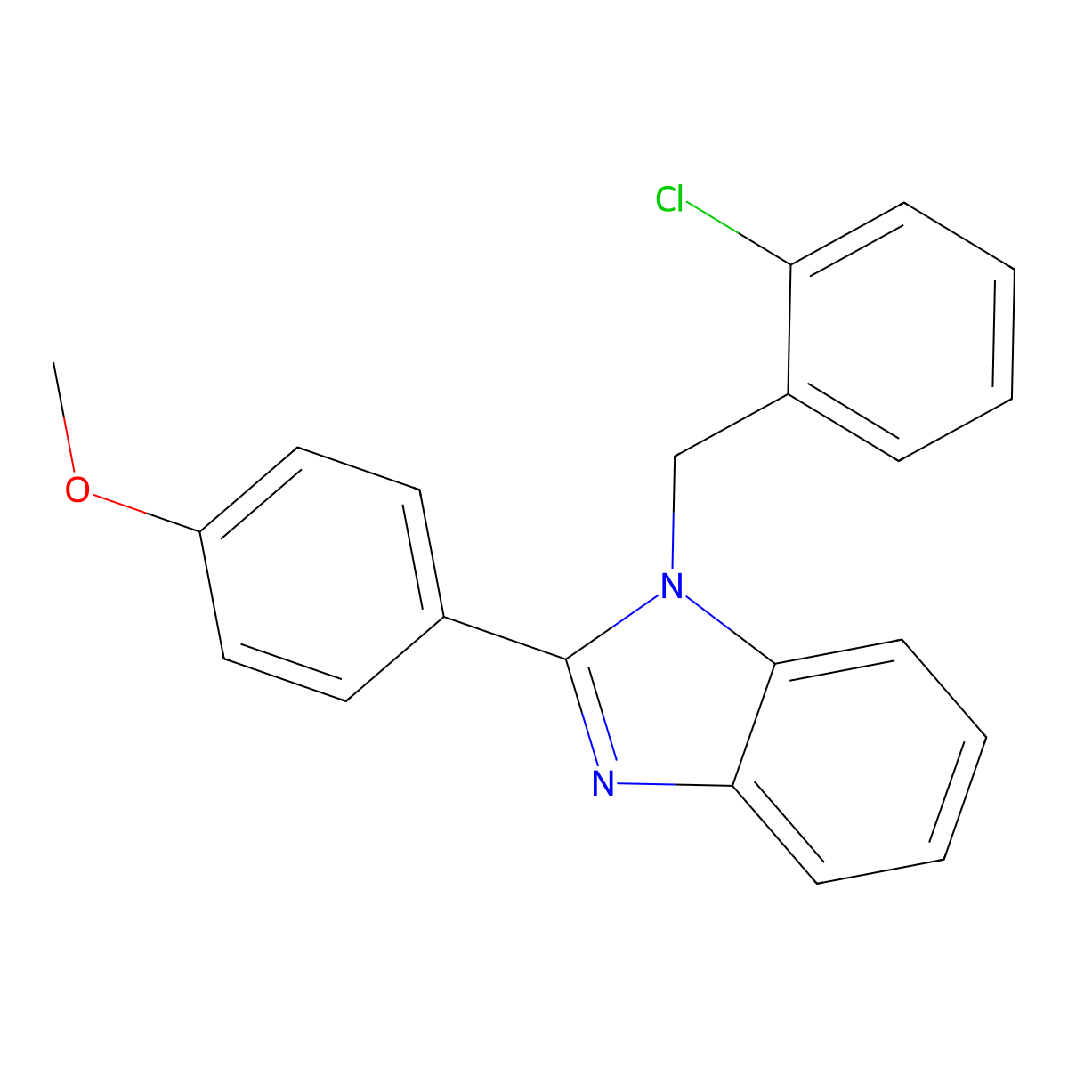 1-[(2-Chlorophenyl)methyl]-2-(4-methoxyphenyl)benzimidazole molecular structure, CAS 431932-43-3