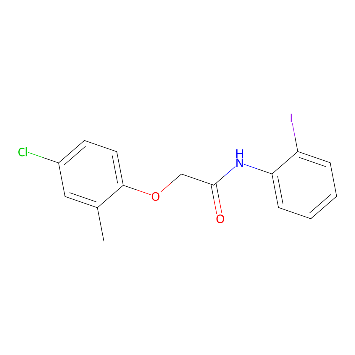 2-(4-chloro-2-methylphenoxy)-N-(2-iodophenyl)acetamide molecular structure, CAS 431932-46-6