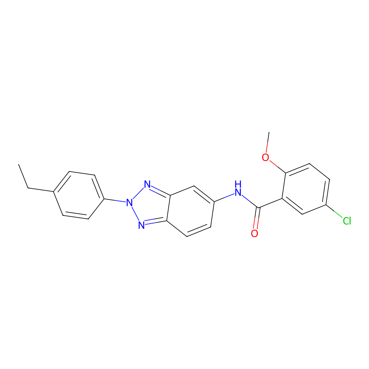 5-chloro-N-[2-(4-ethylphenyl)benzotriazol-5-yl]-2-methoxybenzamide molecular structure, CAS 431932-48-8